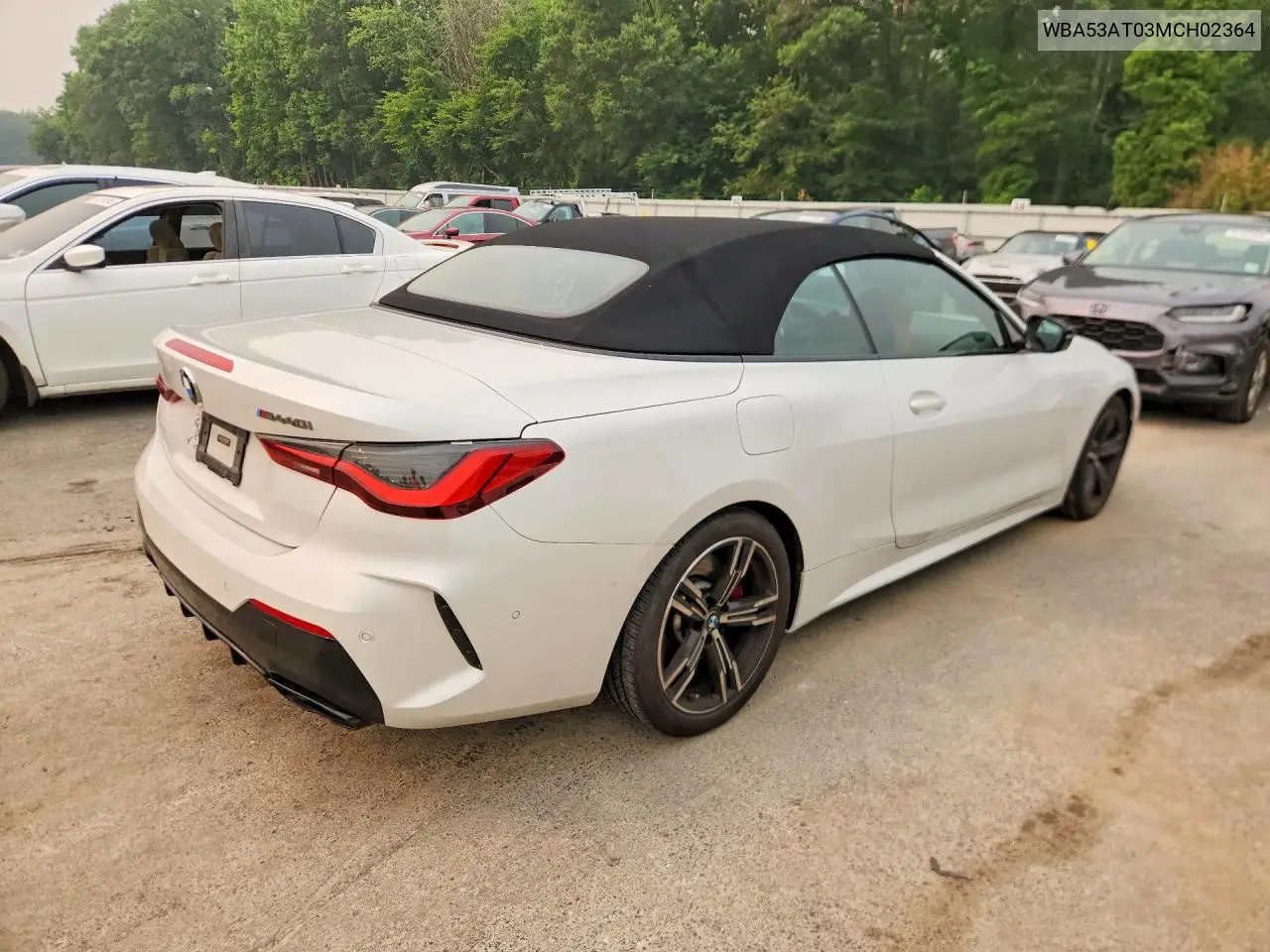 2021 BMW M440I VIN: WBA53AT03MCH02364 Lot: 61332936