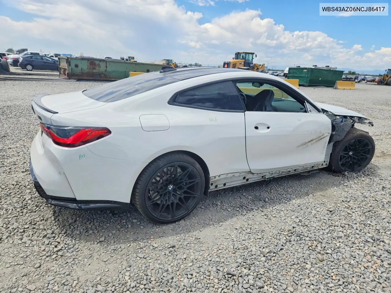 2022 BMW M4 Competition VIN: WBS43AZ06NCJ86417 Lot: 60042366