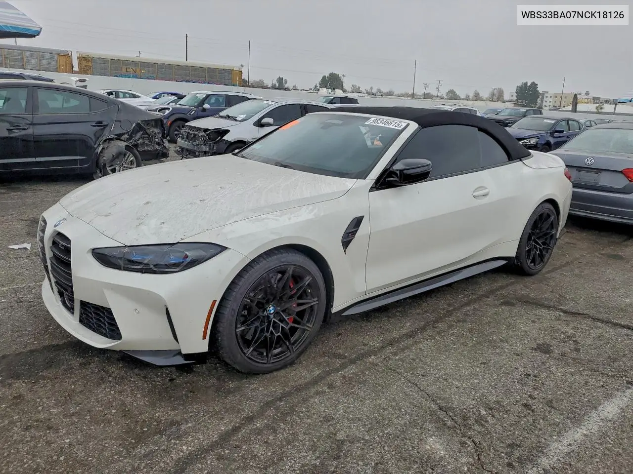 2022 BMW M4 Competition VIN: WBS33BA07NCK18126 Lot: 98346615