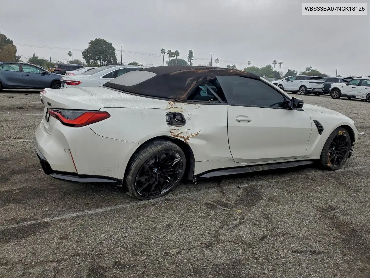 2022 BMW M4 Competition VIN: WBS33BA07NCK18126 Lot: 98346615