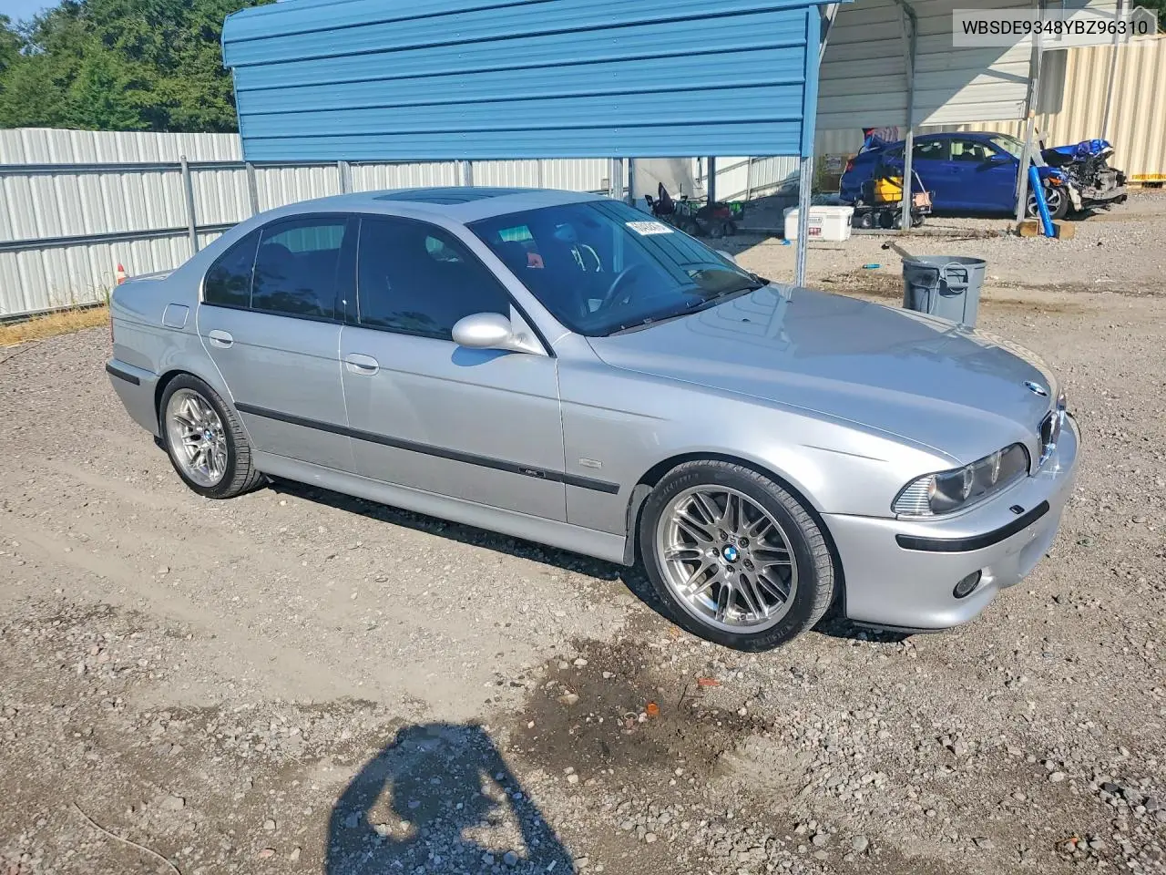 2000 BMW M5 VIN: WBSDE9348YBZ96310 Lot: 60492476