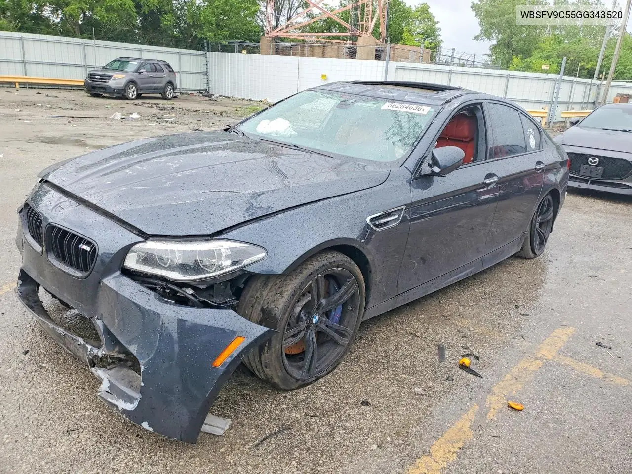 2016 BMW M5 VIN: WBSFV9C55GG343520 Lot: 56284636