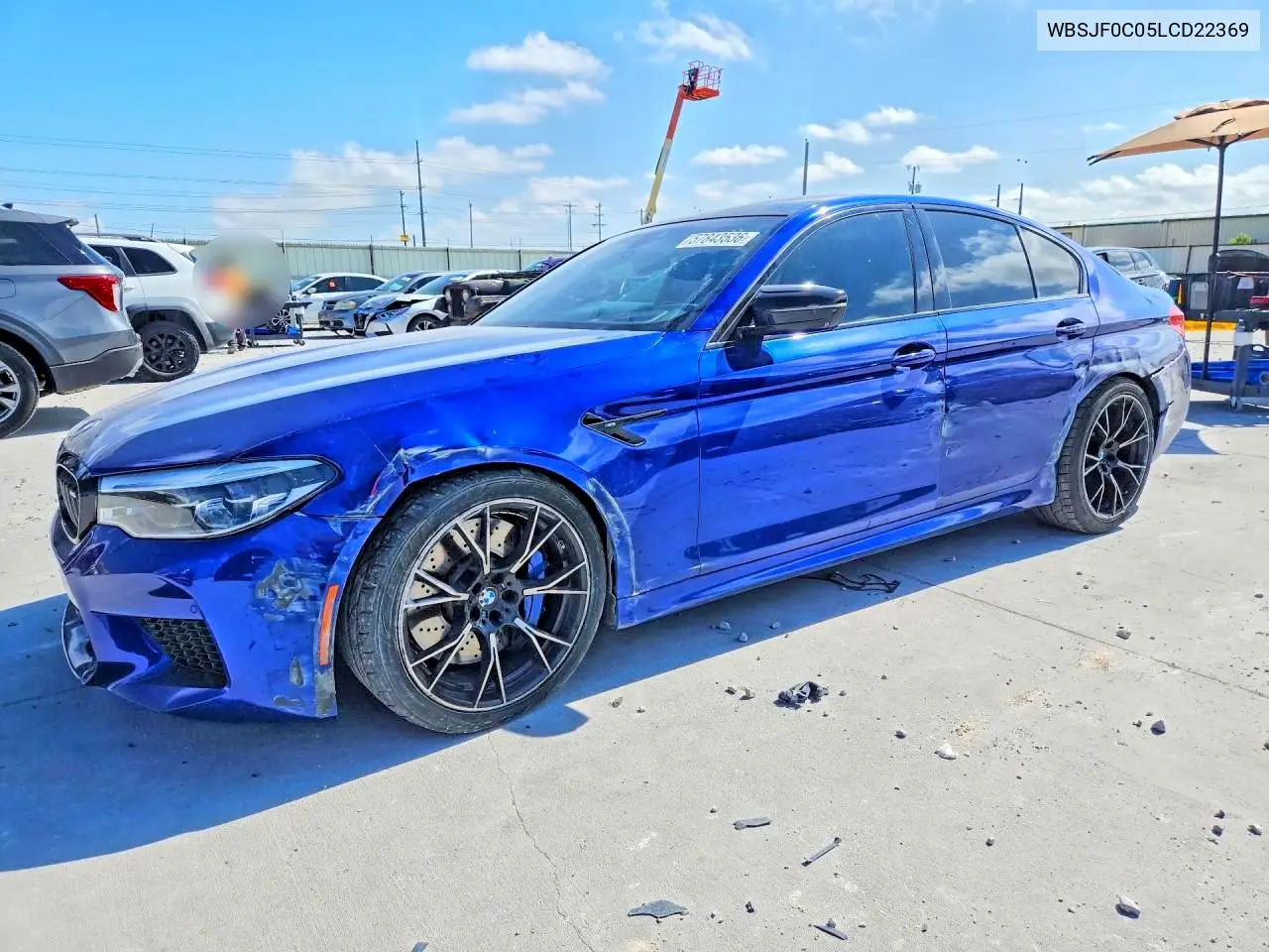 2020 BMW M5 Base VIN: WBSJF0C05LCD22369 Lot: 57843536