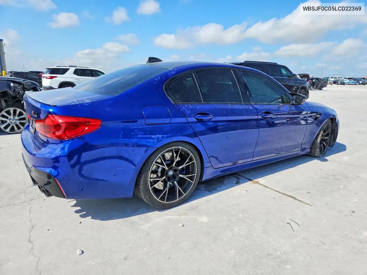 2020 BMW M5 Base VIN: WBSJF0C05LCD22369 Lot: 57843536