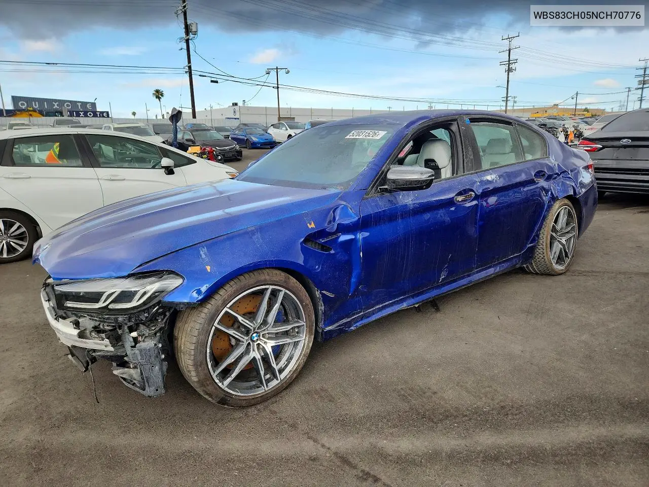 2022 BMW M5 Competition VIN: WBS83CH05NCH70776 Lot: 52031526