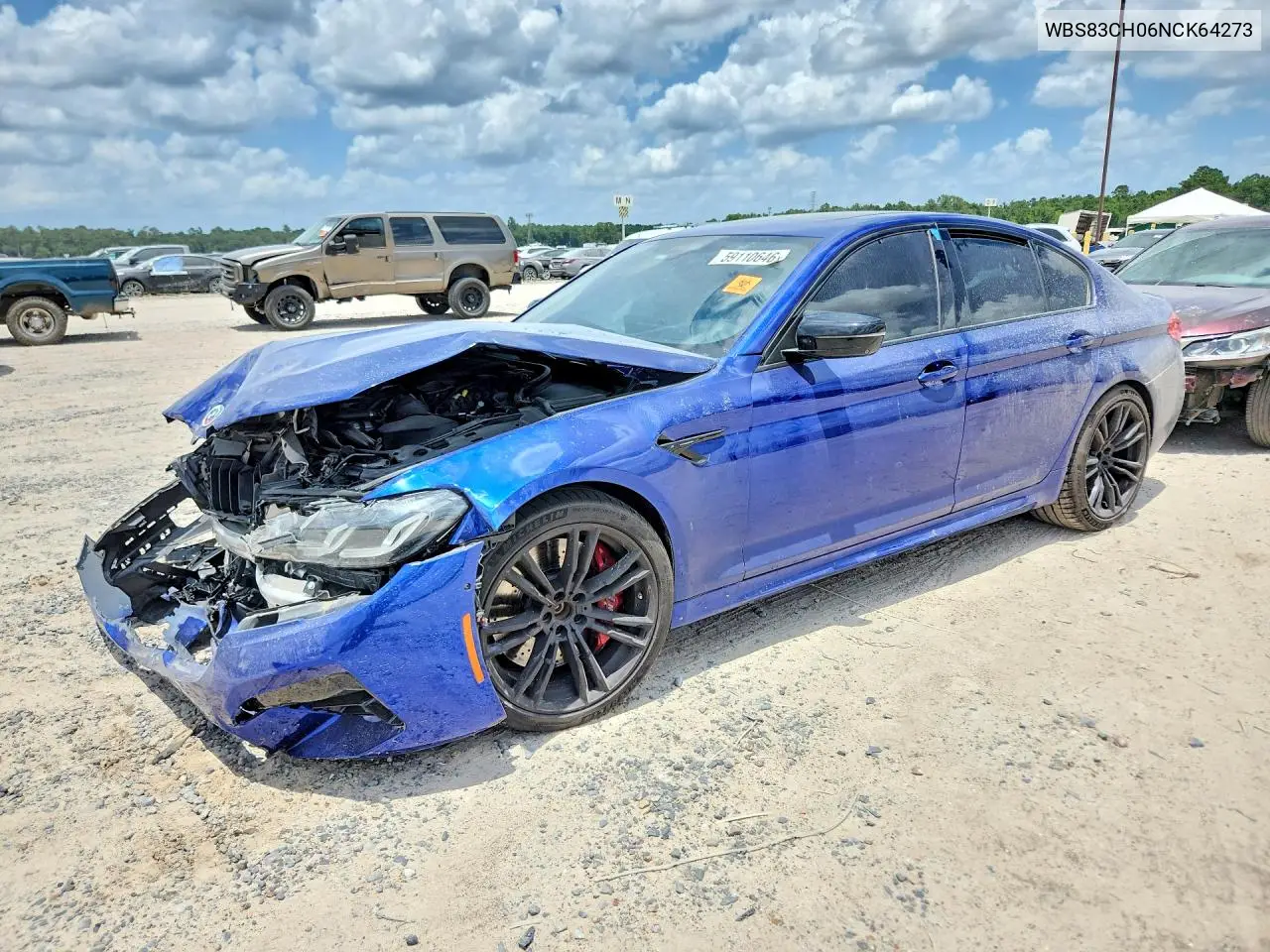 2022 BMW M5 VIN: WBS83CH06NCK64273 Lot: 59110646