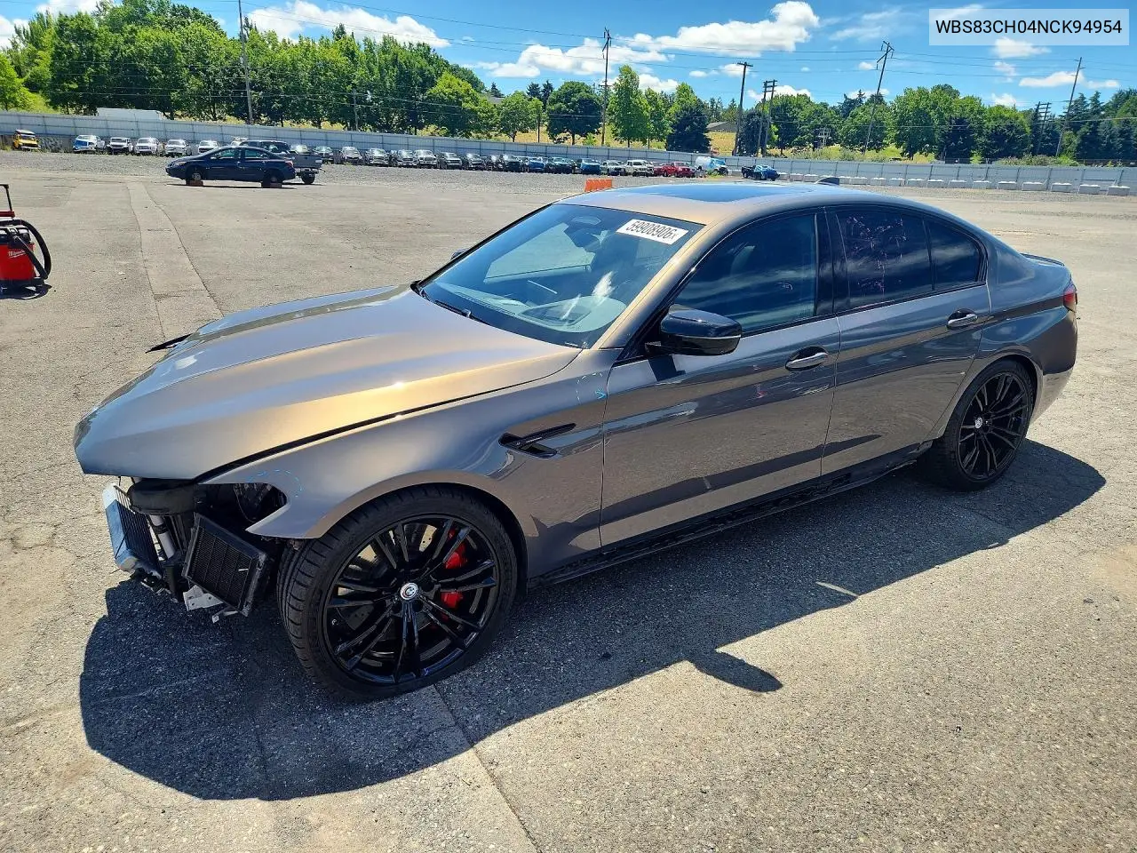 2022 BMW M5 VIN: WBS83CH04NCK94954 Lot: 59908906