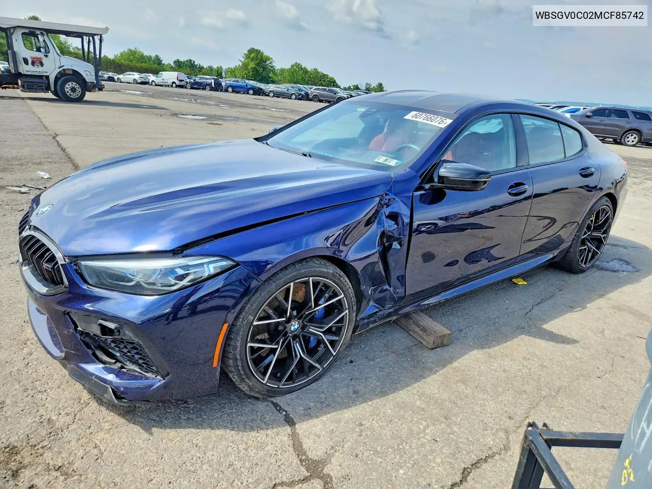 2021 BMW M8 VIN: WBSGV0C02MCF85742 Lot: 60766076