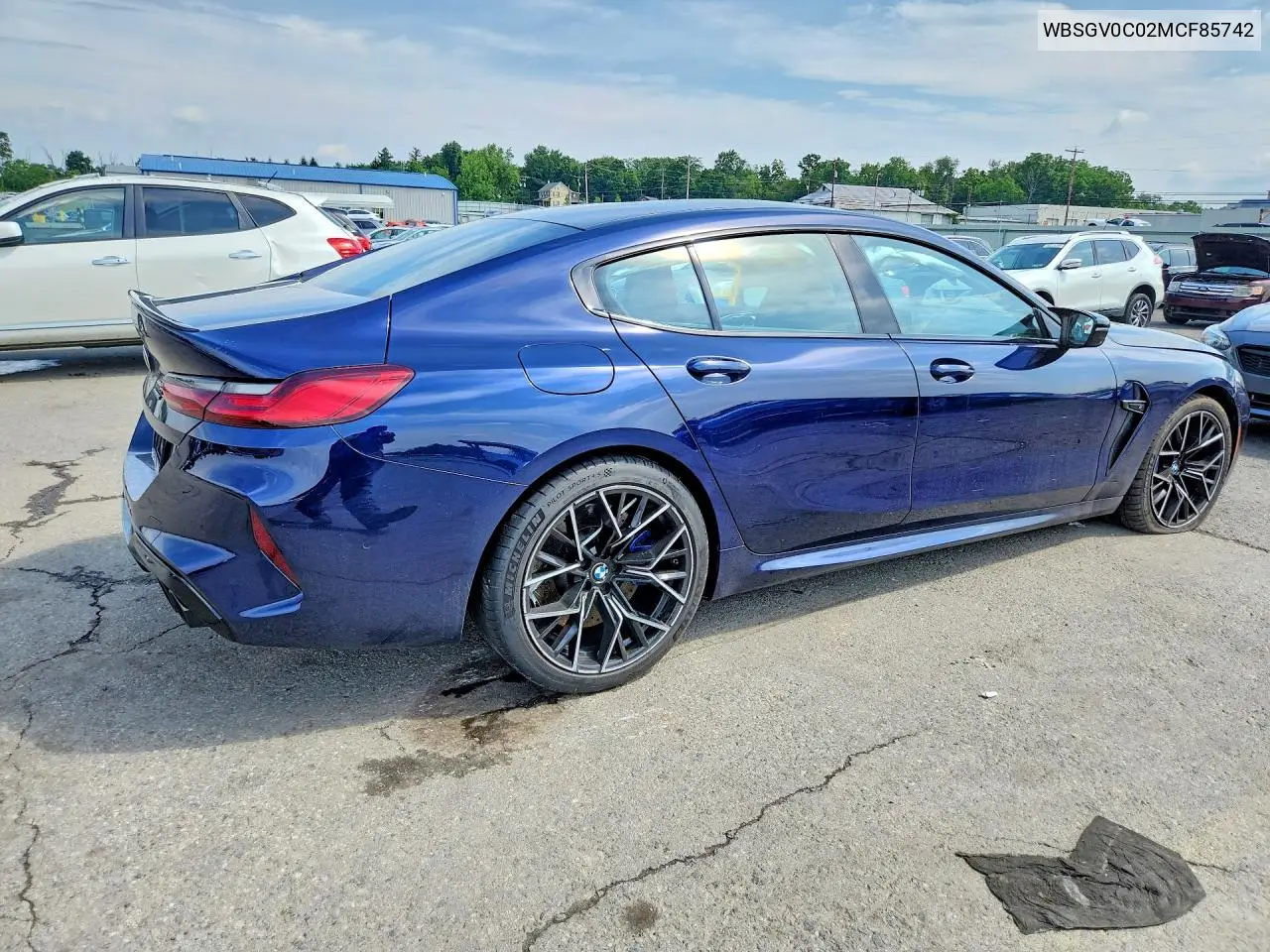 2021 BMW M8 VIN: WBSGV0C02MCF85742 Lot: 60766076