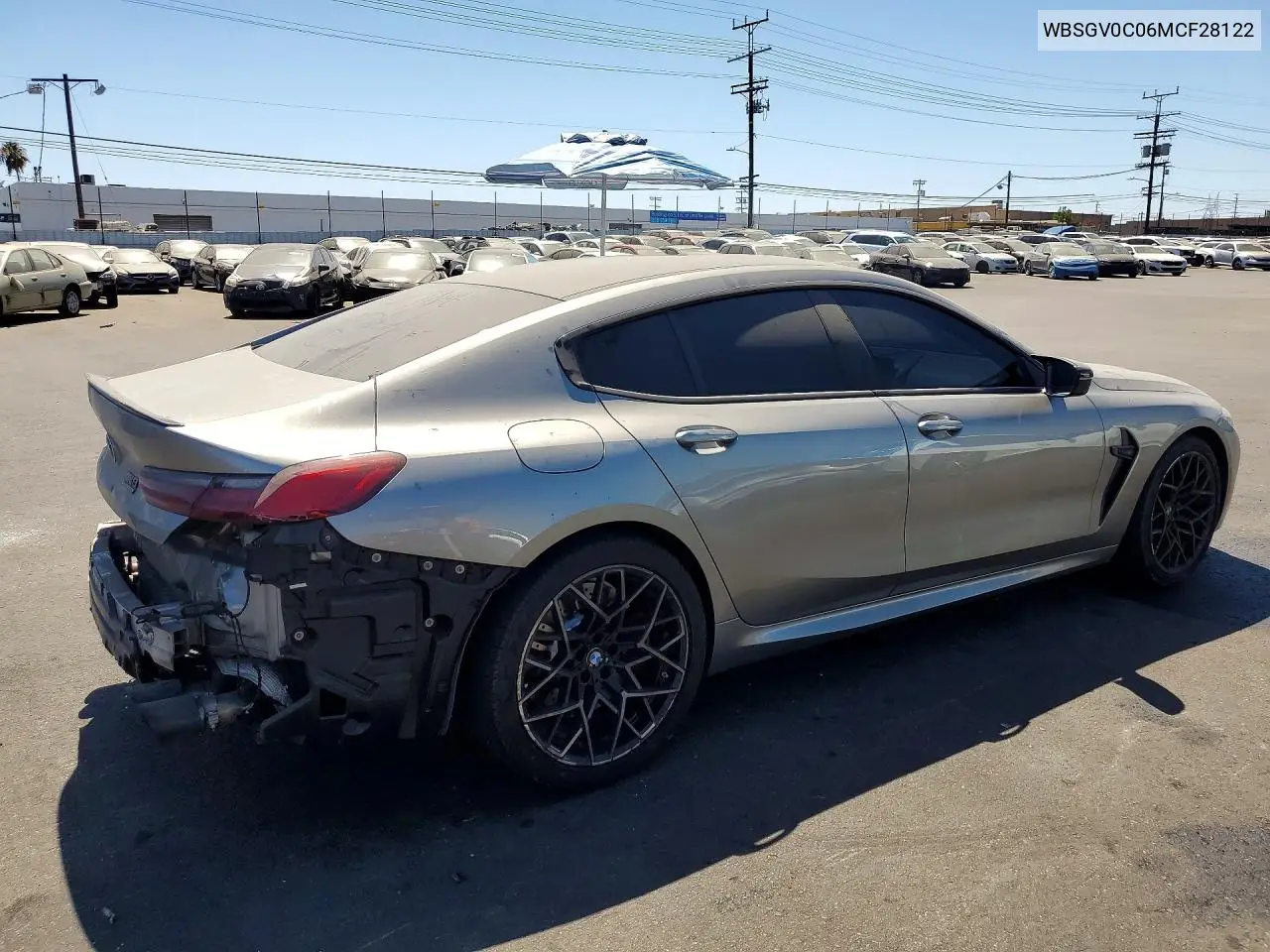 2021 BMW M8 VIN: WBSGV0C06MCF28122 Lot: 61619376