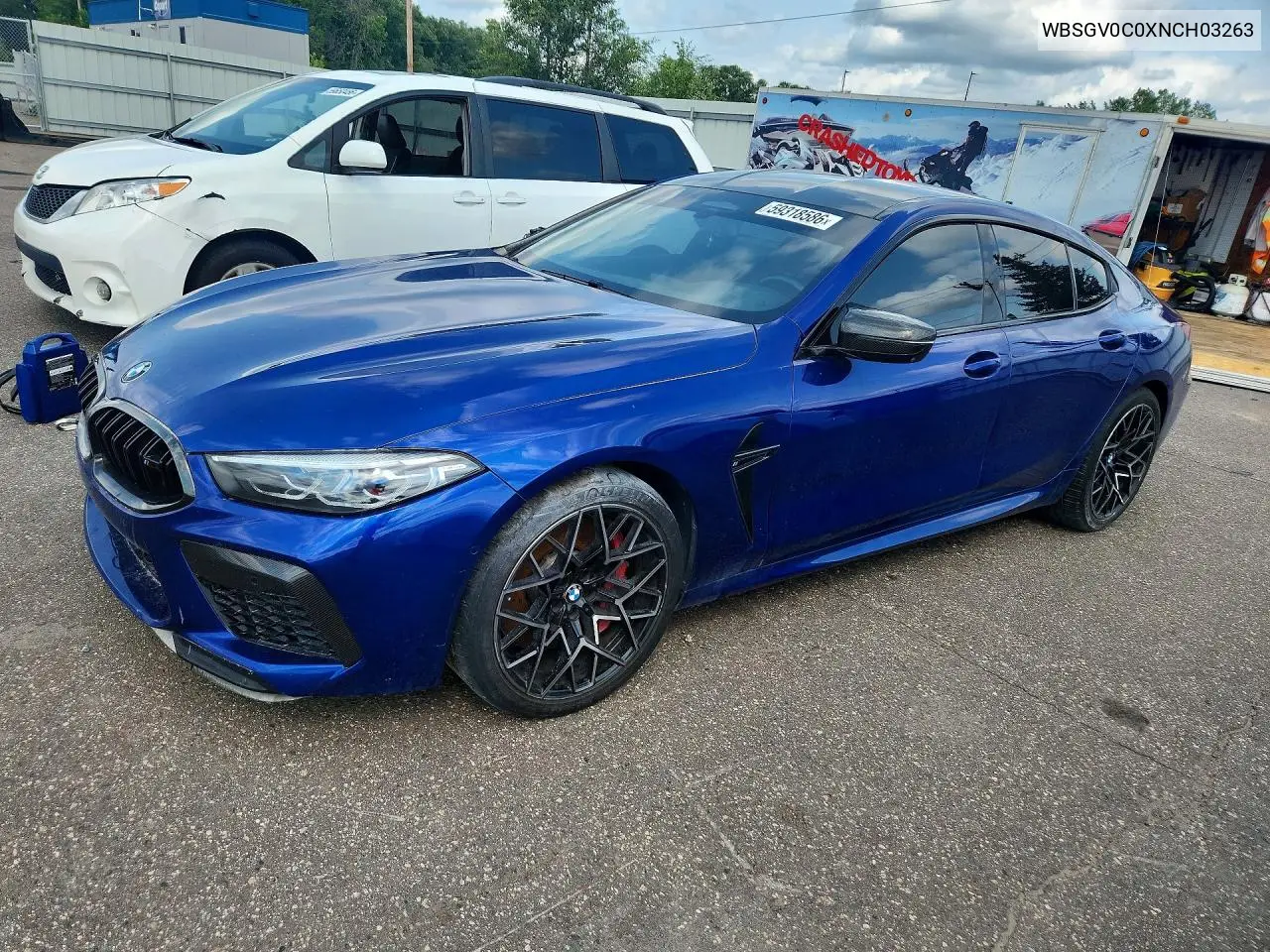 2022 BMW M8 VIN: WBSGV0C0XNCH03263 Lot: 59318586
