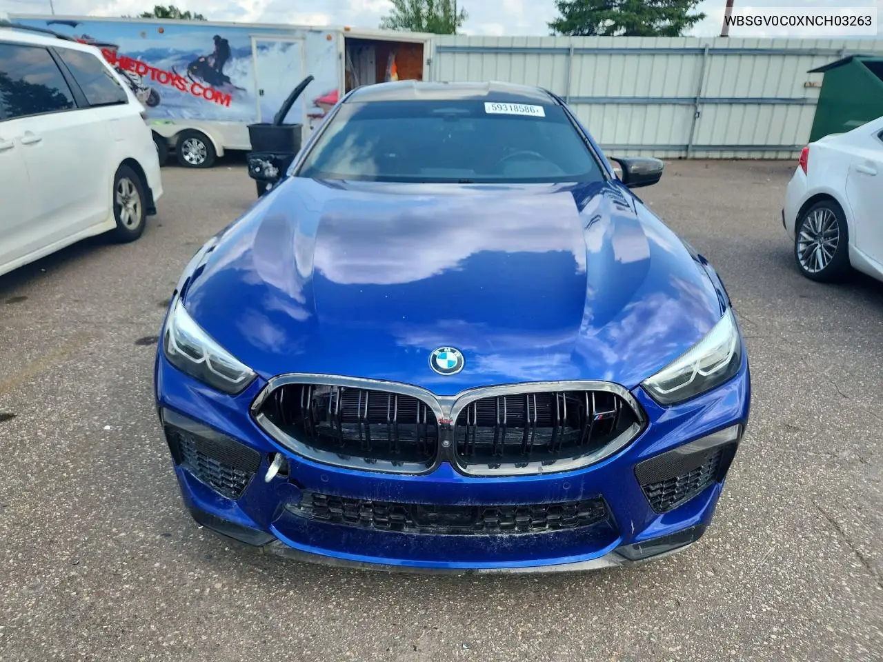 2022 BMW M8 VIN: WBSGV0C0XNCH03263 Lot: 59318586
