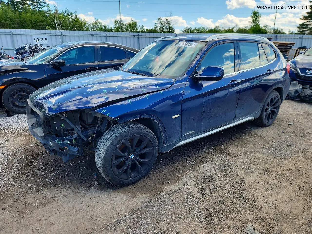 2012 BMW X1 xDrive28I VIN: WBAVL1C55CVR81151 Lot: 57484736