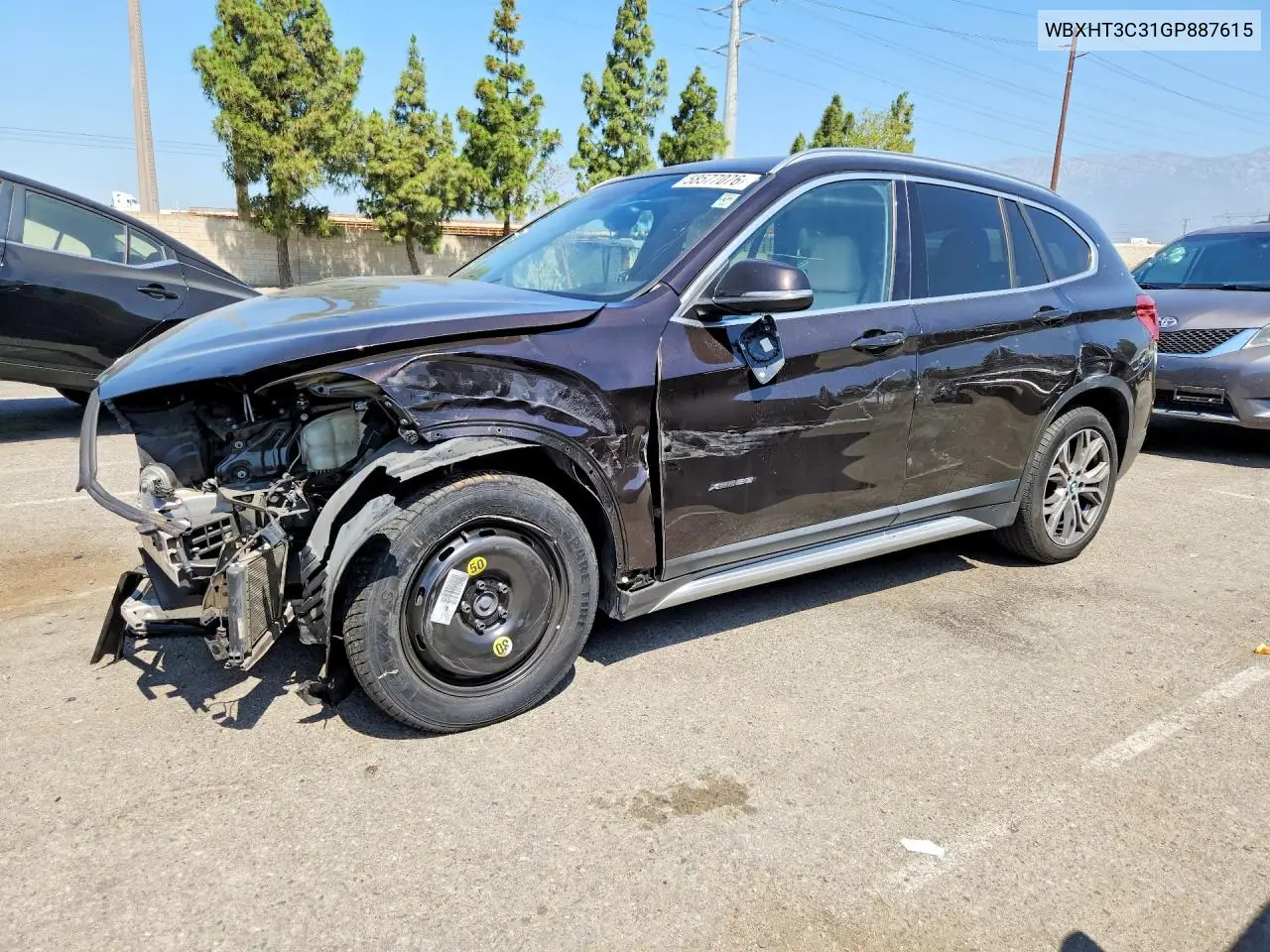 2016 BMW X1 xDrive28I VIN: WBXHT3C31GP887615 Lot: 58577076