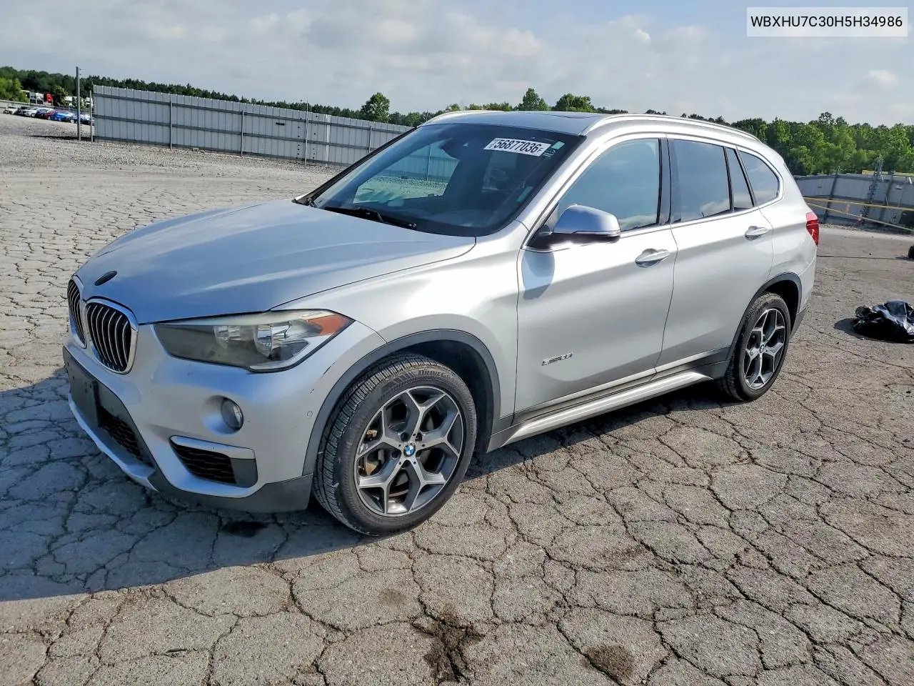 2017 BMW X1 Sdrive28I VIN: WBXHU7C30H5H34986 Lot: 56877036
