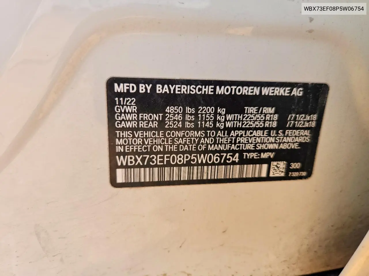 2023 BMW X1 xDrive28I VIN: WBX73EF08P5W06754 Lot: 59572676
