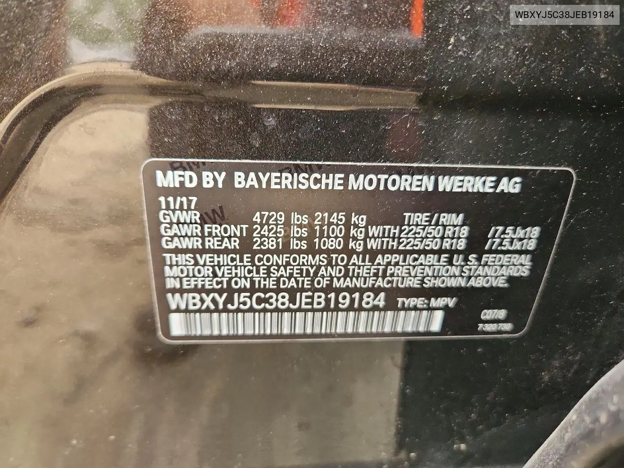 2018 BMW X2 xDrive28I VIN: WBXYJ5C38JEB19184 Lot: 61284066