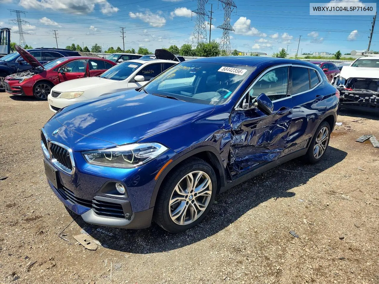 2020 BMW X2 xDrive28I VIN: WBXYJ1C04L5P71640 Lot: 58442356