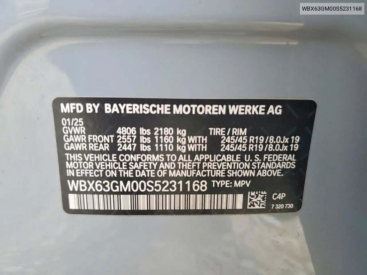 2025 BMW X2 xDrive28I VIN: WBX63GM00S5231168 Lot: 52872946