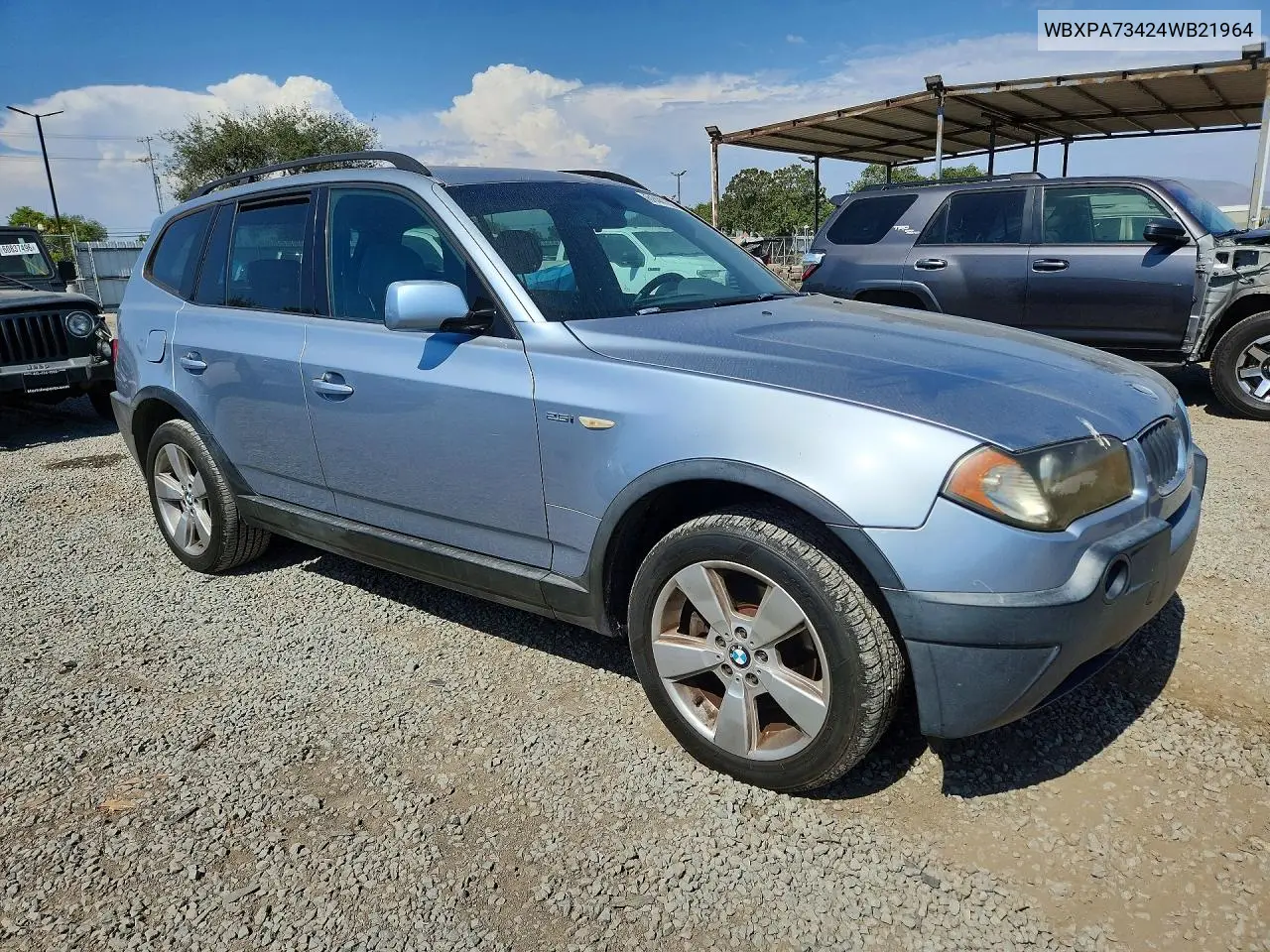2004 BMW X3 2.5I VIN: WBXPA73424WB21964 Lot: 61441366