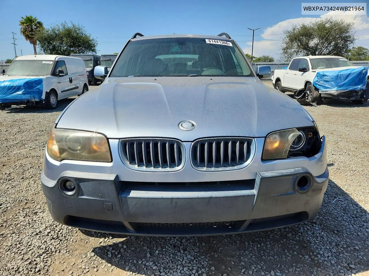 2004 BMW X3 2.5I VIN: WBXPA73424WB21964 Lot: 61441366