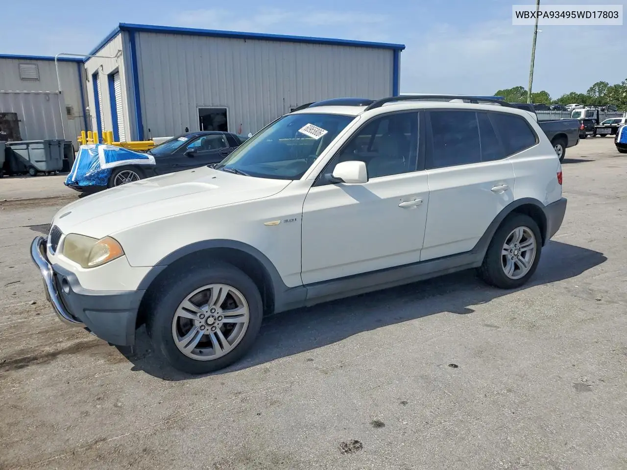 2005 BMW X3 3.0I VIN: WBXPA93495WD17803 Lot: 60965806
