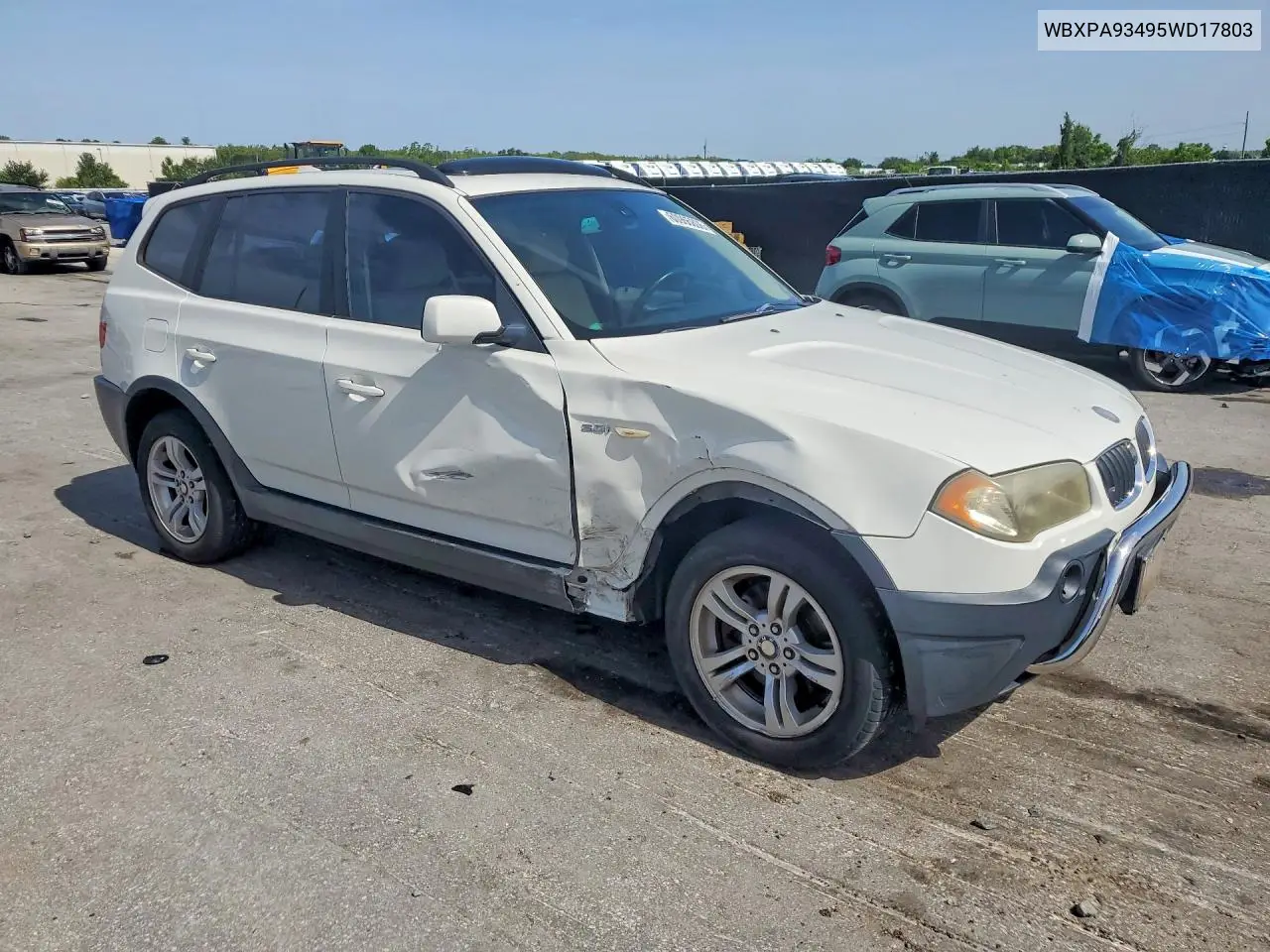 2005 BMW X3 3.0I VIN: WBXPA93495WD17803 Lot: 60965806