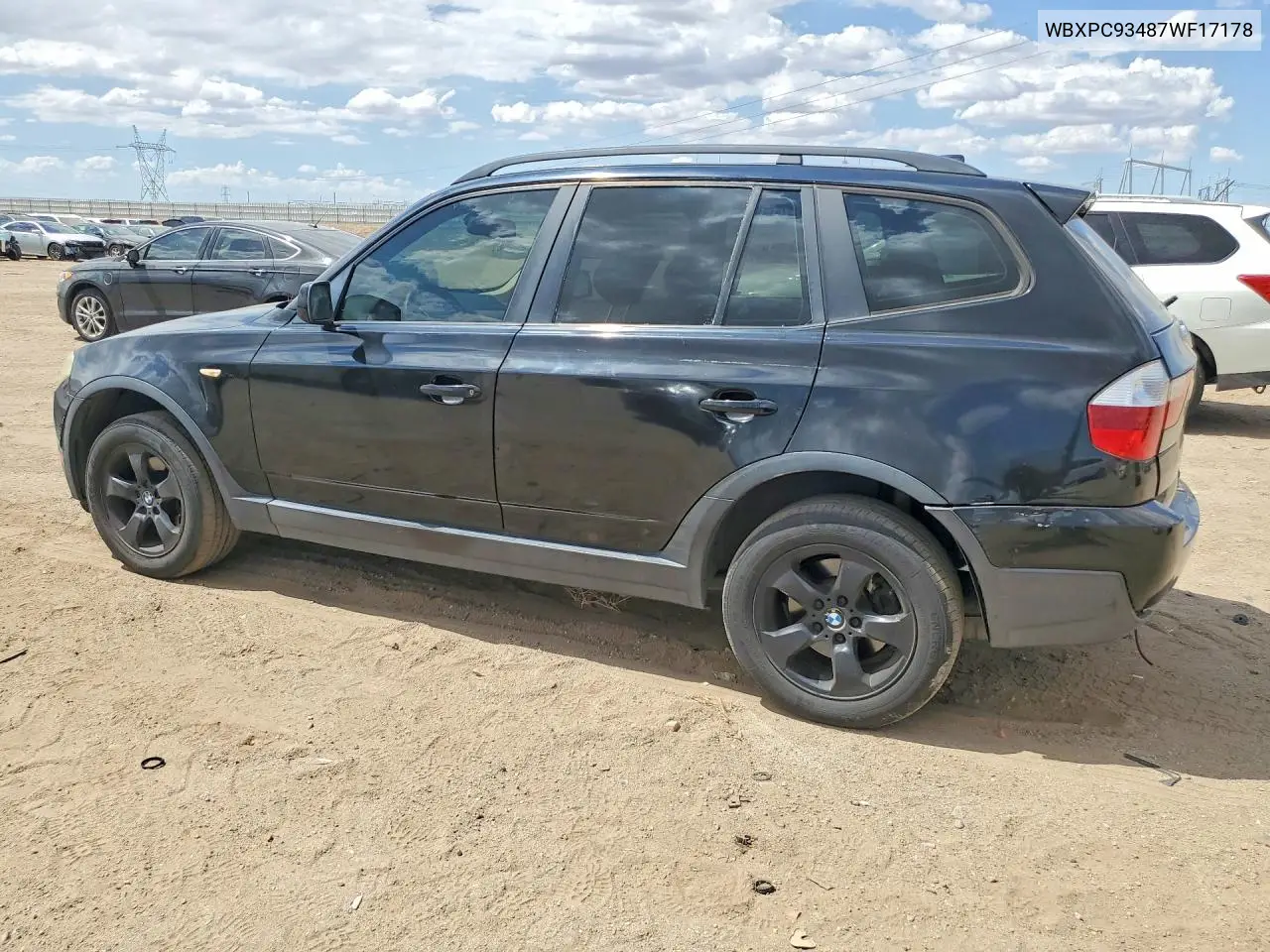2007 BMW X3 3.0Si VIN: WBXPC93487WF17178 Lot: 60745686