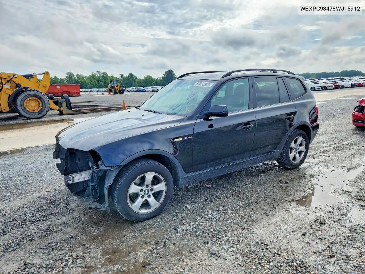 2008 BMW X3 3.0Si VIN: WBXPC93478WJ15912 Lot: 60838326
