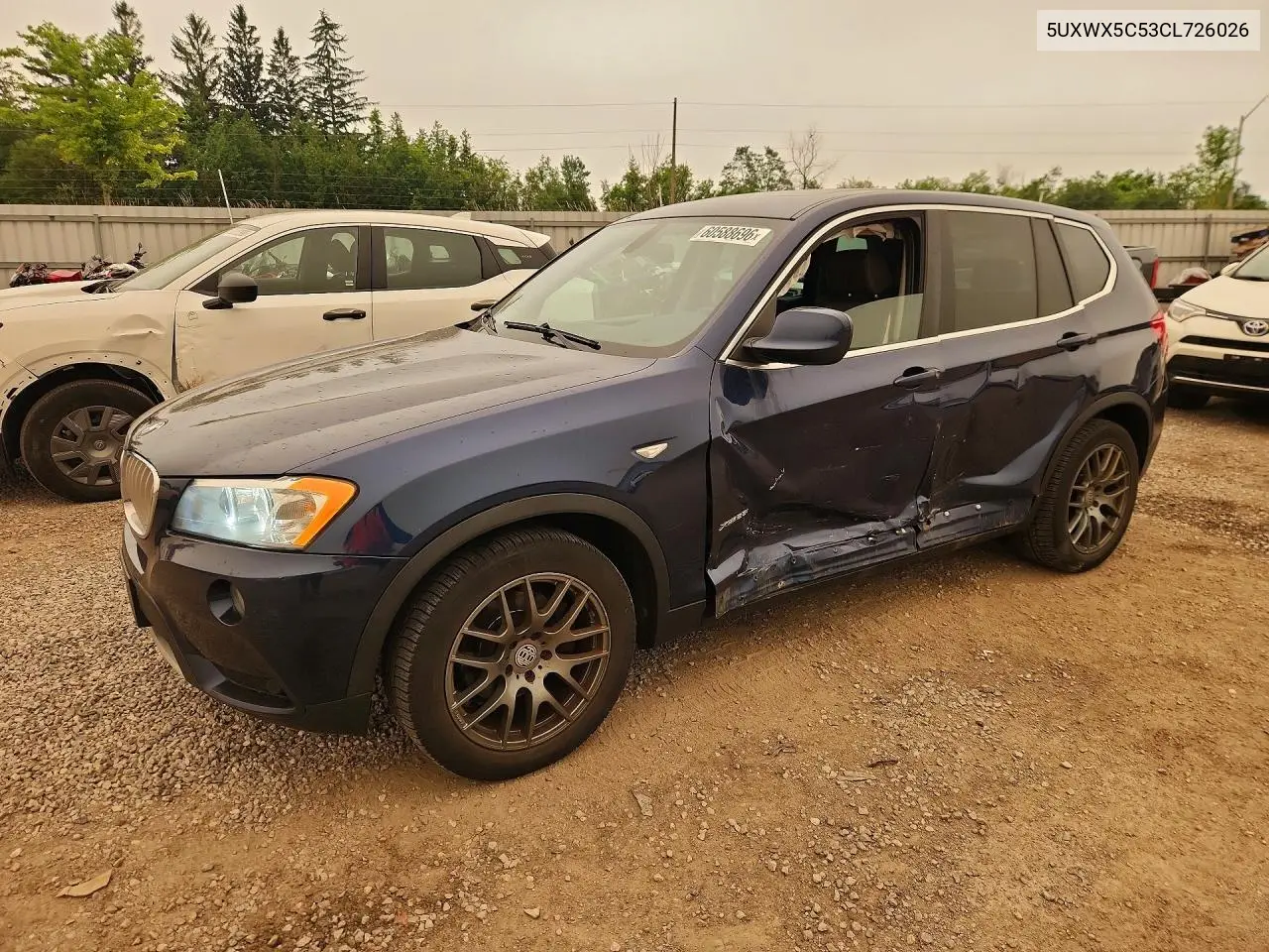 2012 BMW X3 xDrive28I VIN: 5UXWX5C53CL726026 Lot: 60588696
