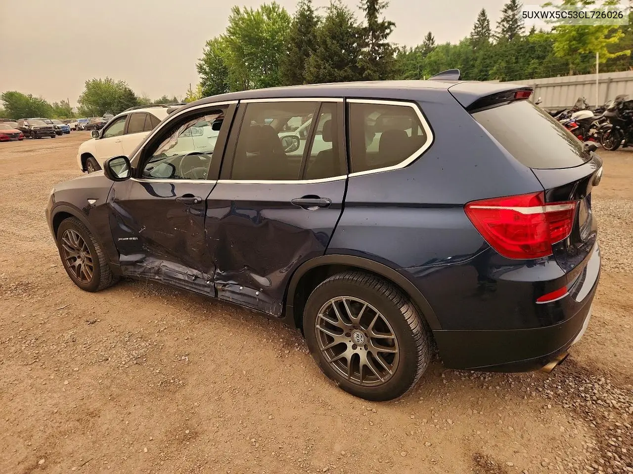 2012 BMW X3 xDrive28I VIN: 5UXWX5C53CL726026 Lot: 60588696