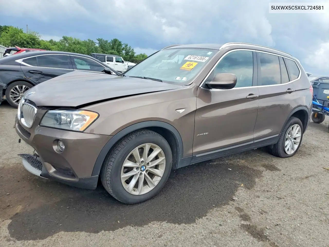 2012 BMW X3 xDrive28I VIN: 5UXWX5C5XCL724581 Lot: 62161366