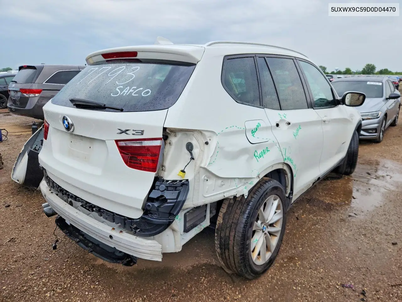 2013 BMW X3 xDrive28I VIN: 5UXWX9C59D0D04470 Lot: 58210996