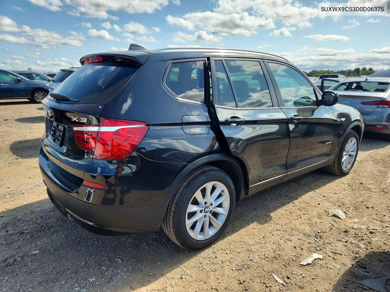 2013 BMW X3 xDrive28I VIN: 5UXWX9C53D0D06375 Lot: 62052556