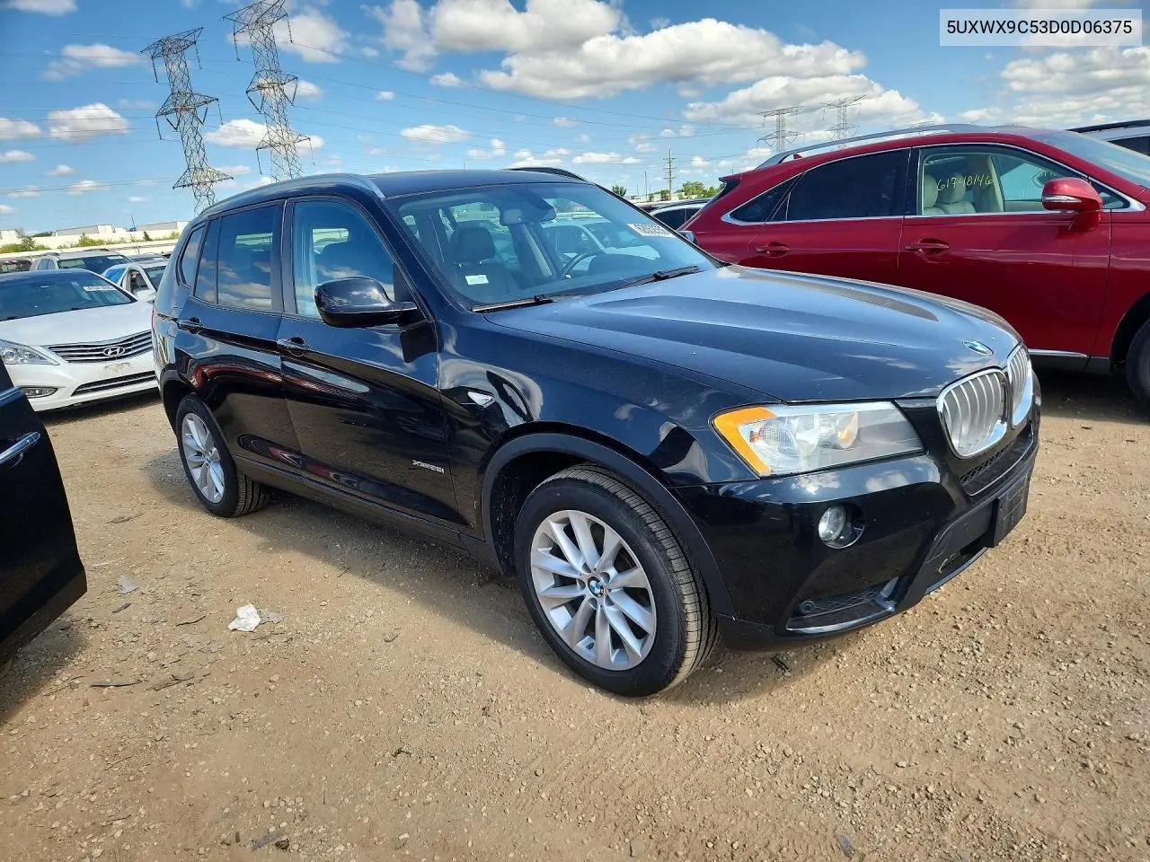 2013 BMW X3 xDrive28I VIN: 5UXWX9C53D0D06375 Lot: 62052556