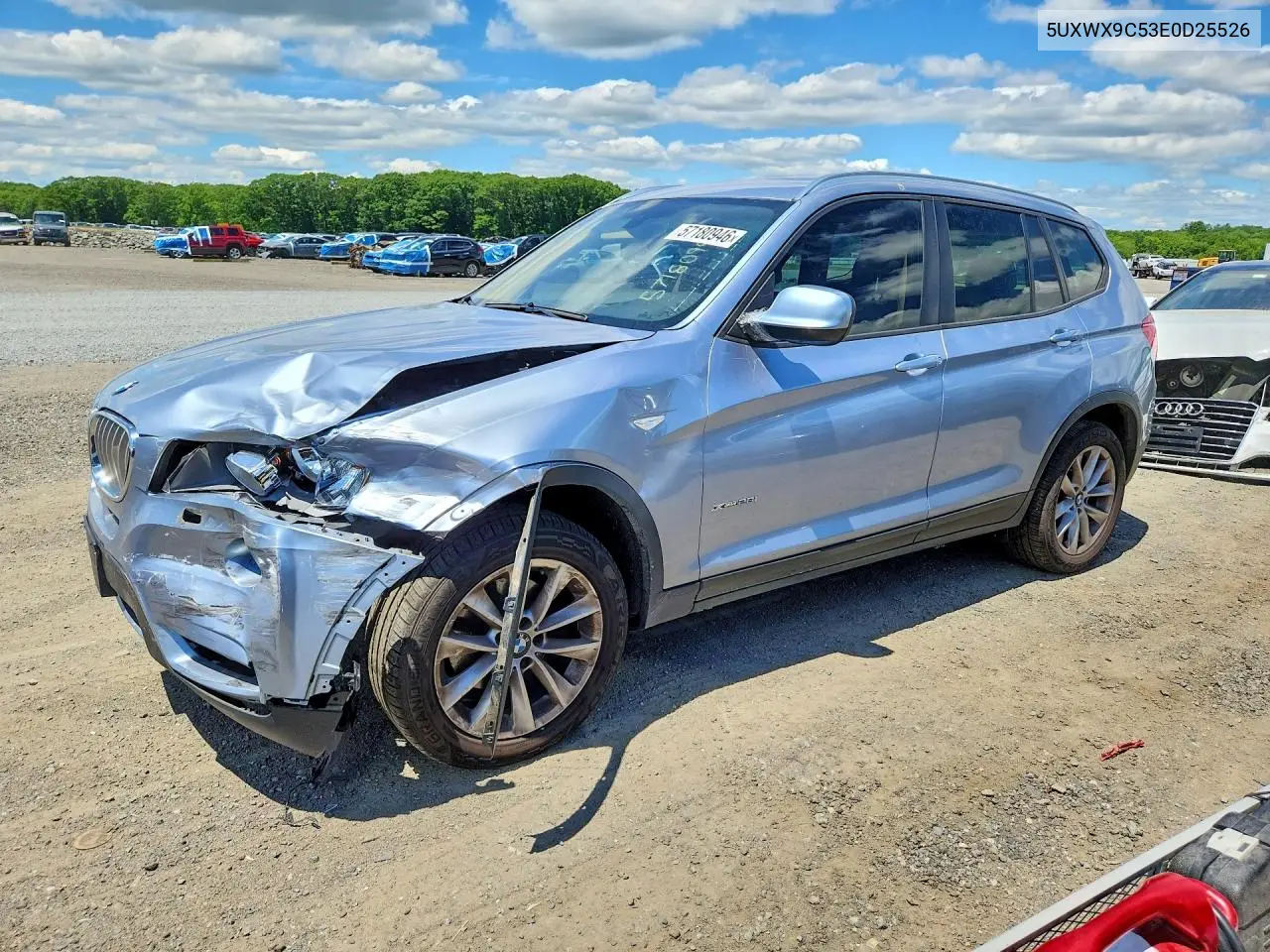 2014 BMW X3 xDrive28I VIN: 5UXWX9C53E0D25526 Lot: 57180946