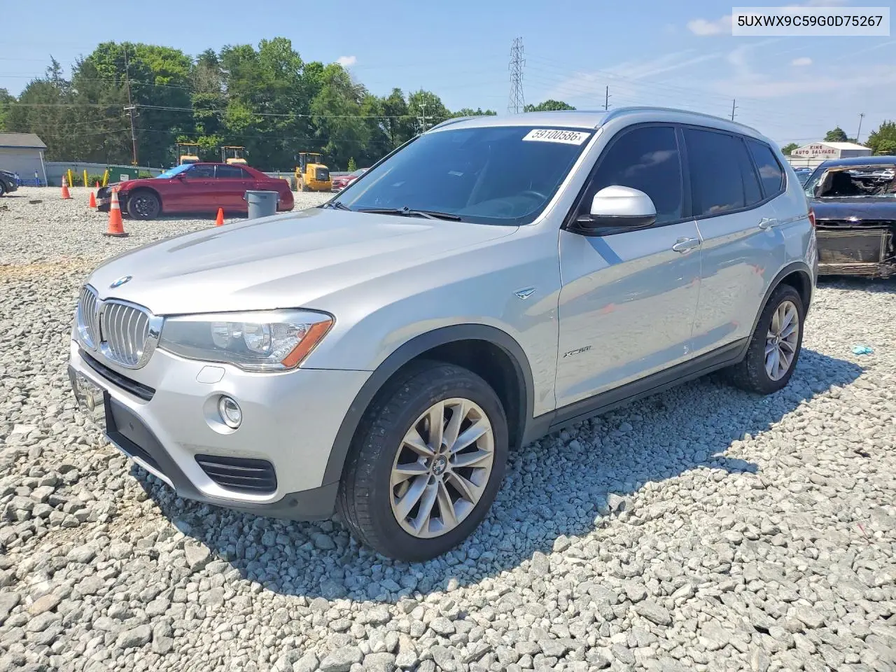 2016 BMW X3 xDrive28I VIN: 5UXWX9C59G0D75267 Lot: 59100586