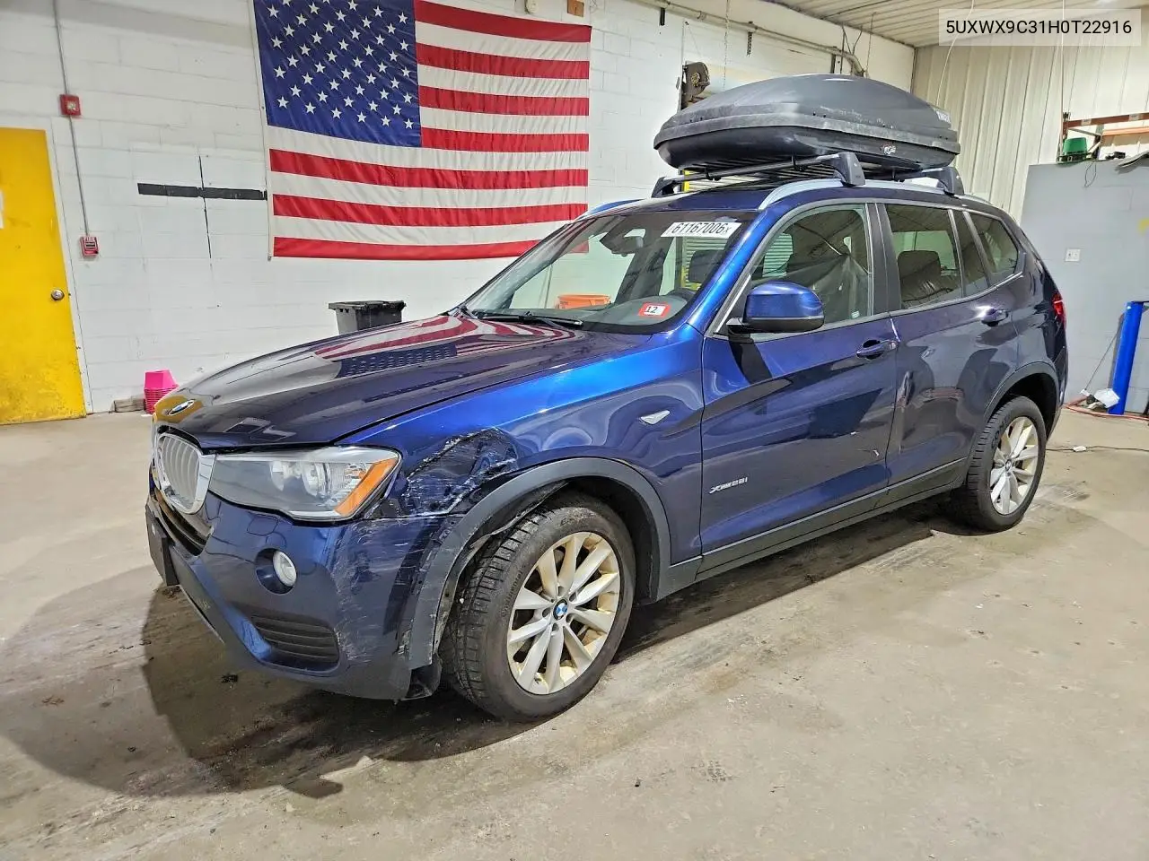 2017 BMW X3 xDrive28I VIN: 5UXWX9C31H0T22916 Lot: 61167006
