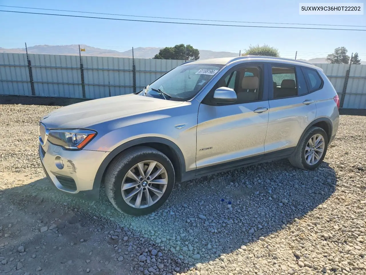 2017 BMW X3 xDrive28I VIN: 5UXWX9C36H0T22202 Lot: 61188196