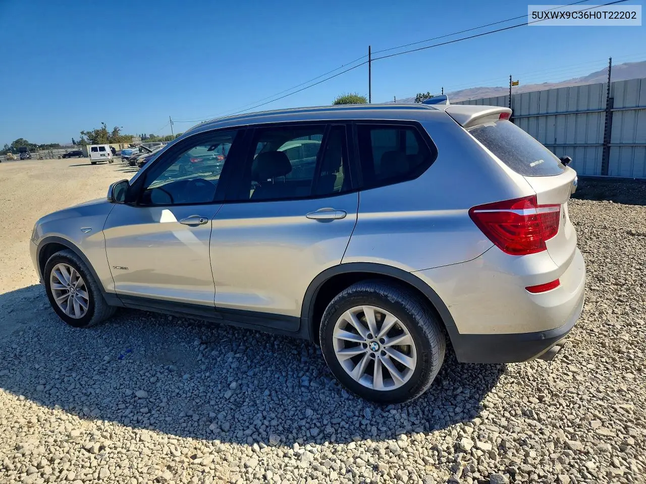 2017 BMW X3 xDrive28I VIN: 5UXWX9C36H0T22202 Lot: 61188196