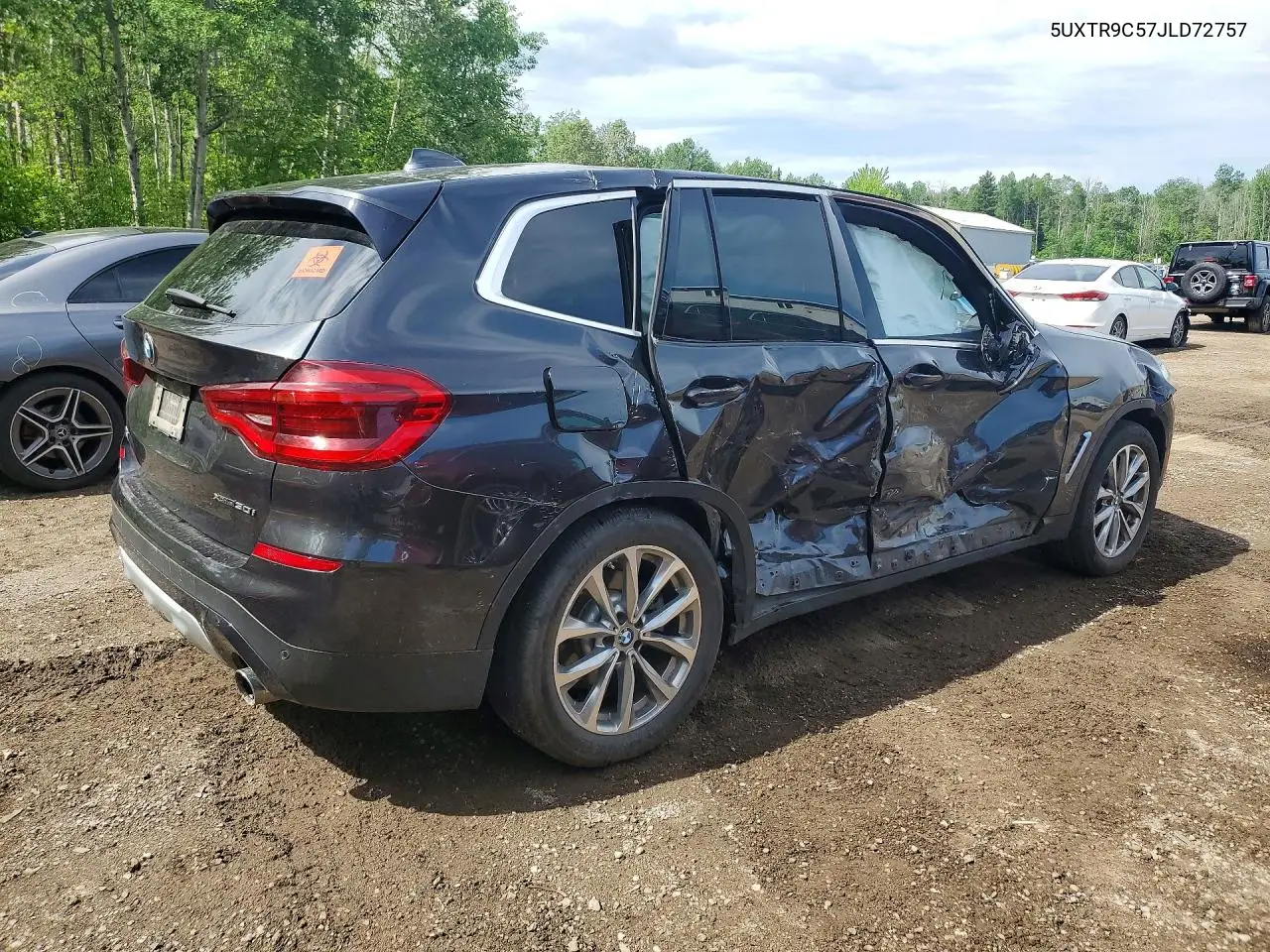 2018 BMW X3 xDrive30I VIN: 5UXTR9C57JLD72757 Lot: 56985486