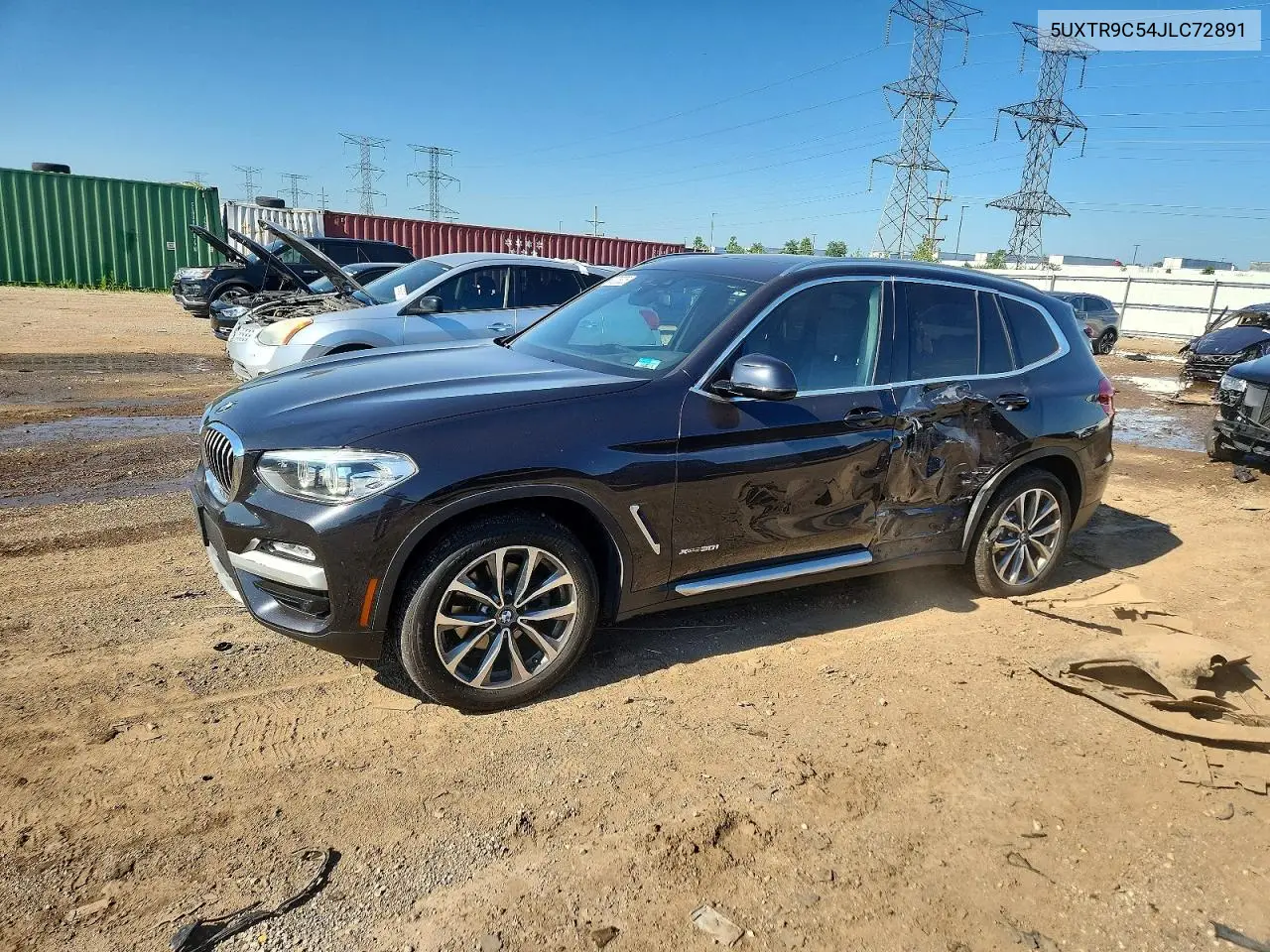2018 BMW X3 xDrive30I VIN: 5UXTR9C54JLC72891 Lot: 60206326
