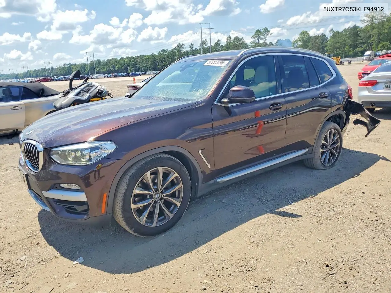 2019 BMW X3 Sdrive30I VIN: 5UXTR7C53KLE94912 Lot: 57223496