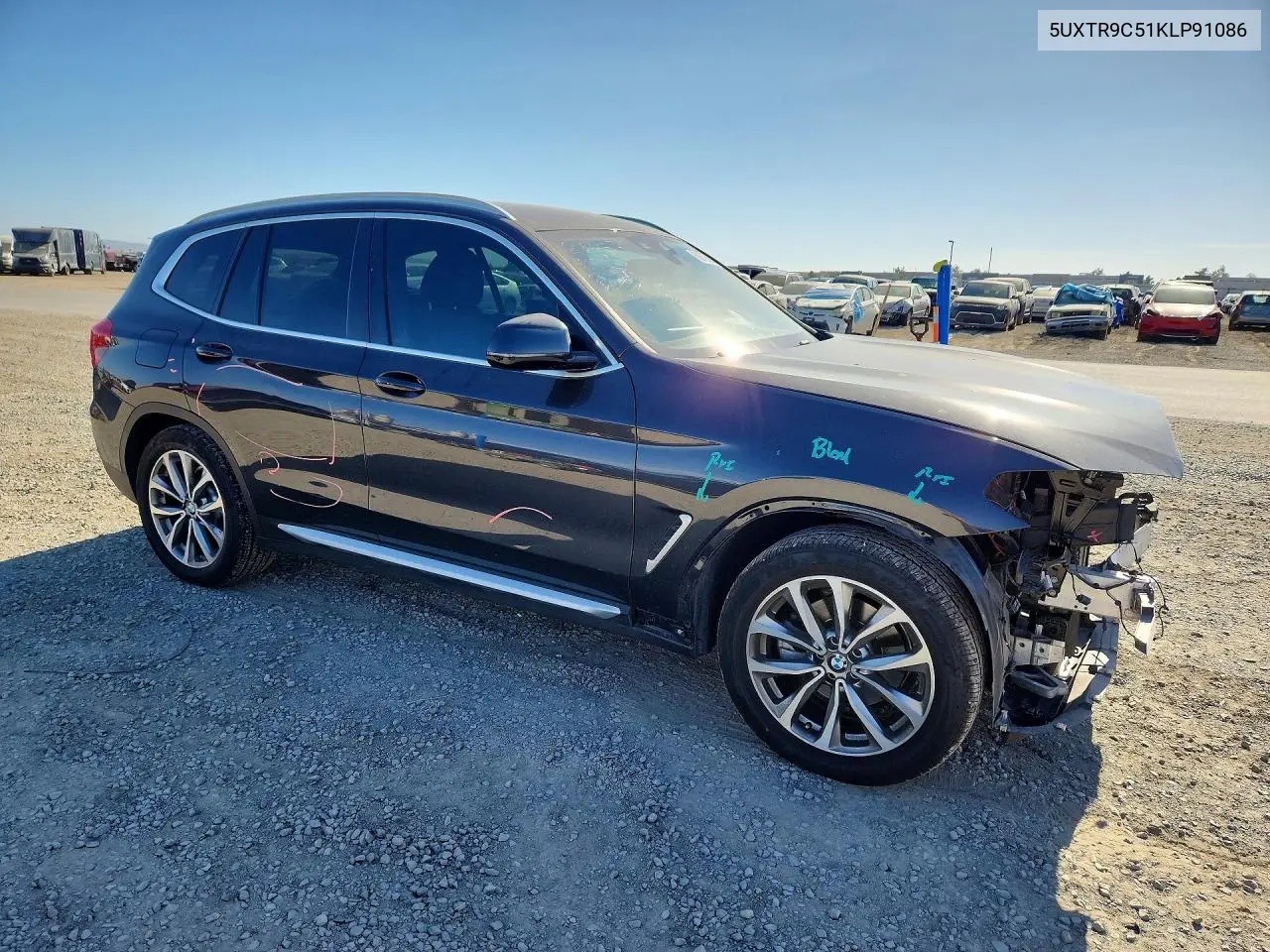 2019 BMW X3 xDrive30I VIN: 5UXTR9C51KLP91086 Lot: 60676326