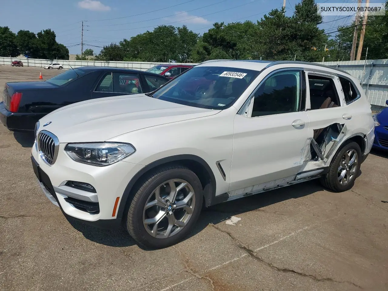 2020 BMW X3 xDrive30I VIN: 5UXTY5C0XL9B70687 Lot: 60932546