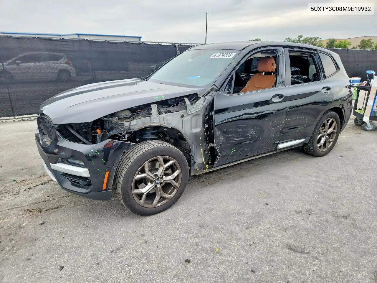2021 BMW X3 Sdrive30I VIN: 5UXTY3C08M9E19932 Lot: 61374206