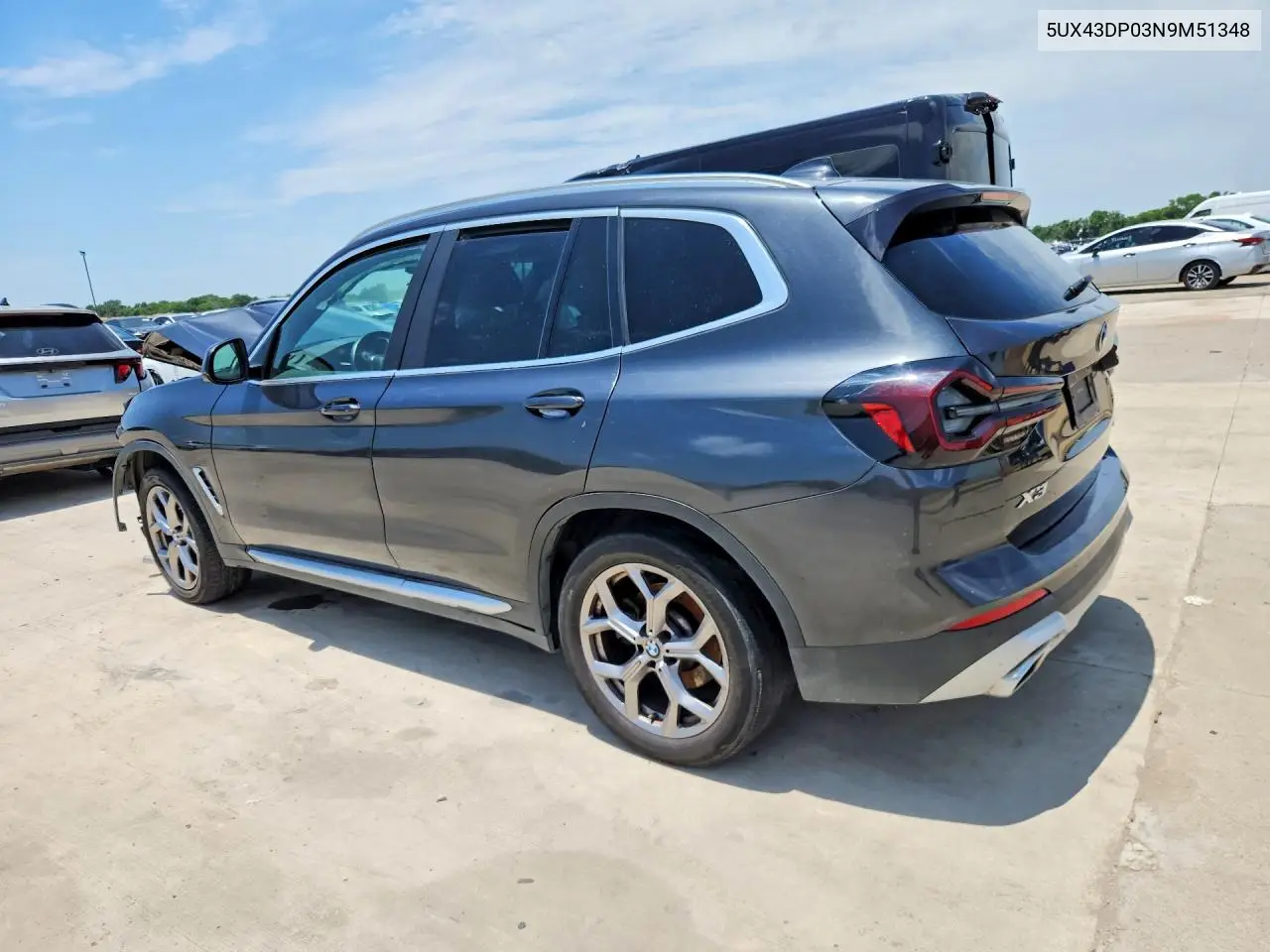 2022 BMW X3 Sdrive30I VIN: 5UX43DP03N9M51348 Lot: 58761756