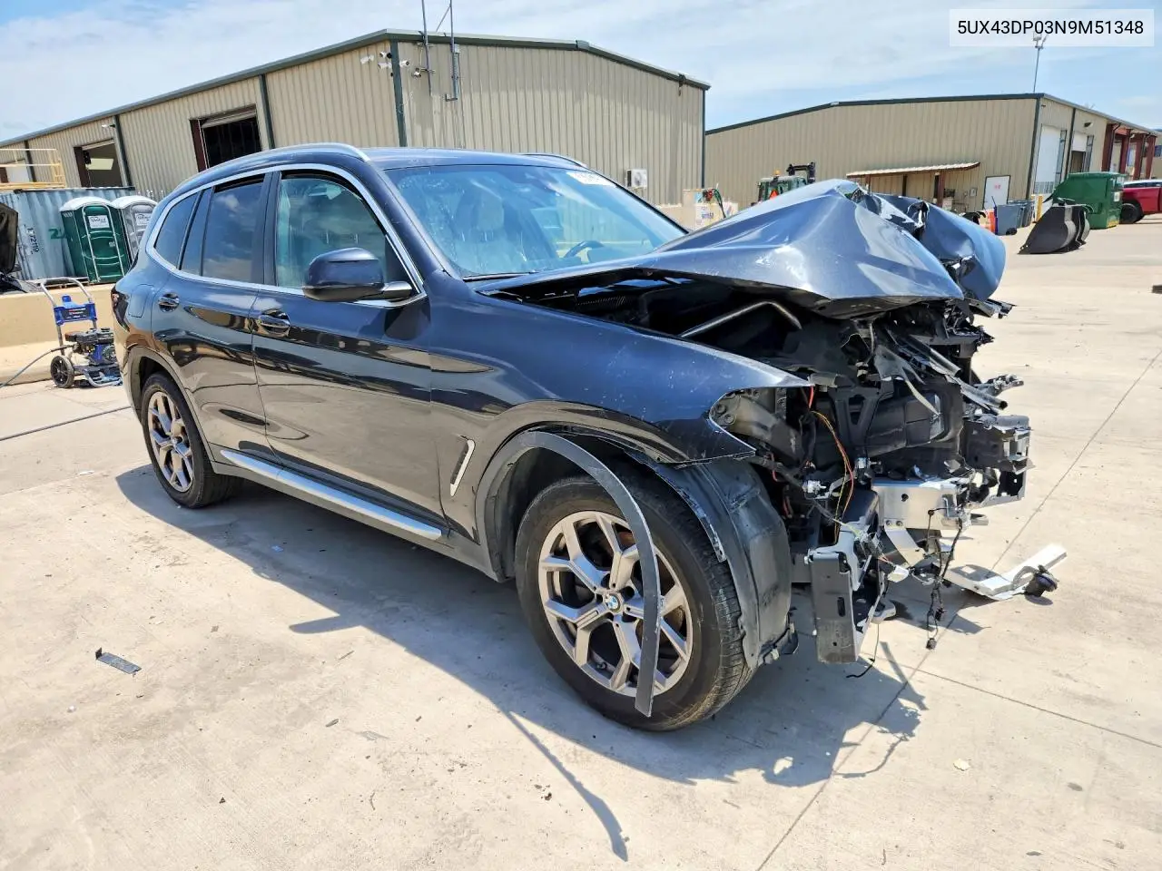 2022 BMW X3 Sdrive30I VIN: 5UX43DP03N9M51348 Lot: 58761756