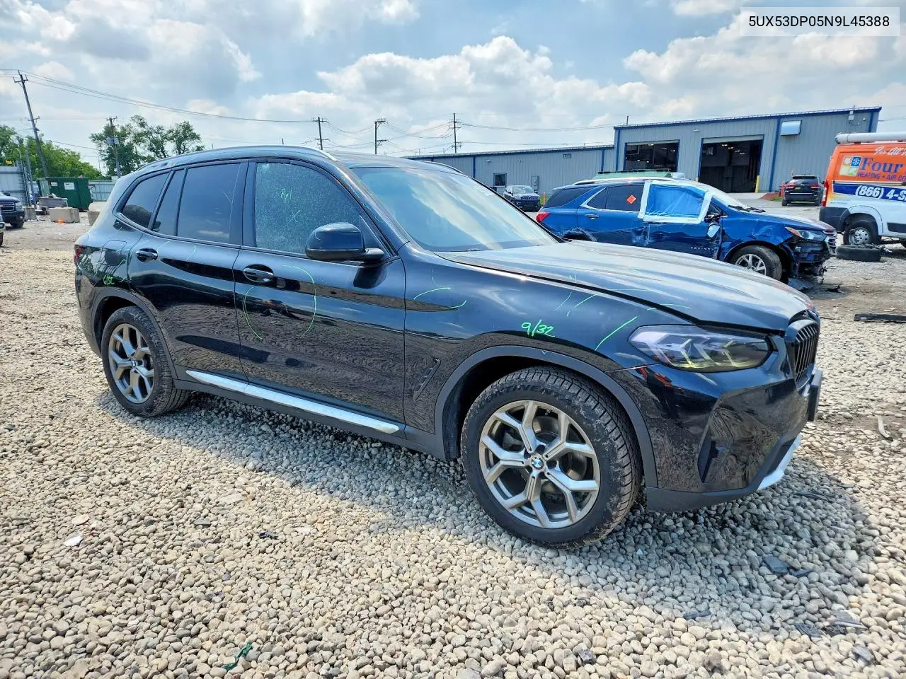2022 BMW X3 xDrive30I VIN: 5UX53DP05N9L45388 Lot: 59700606