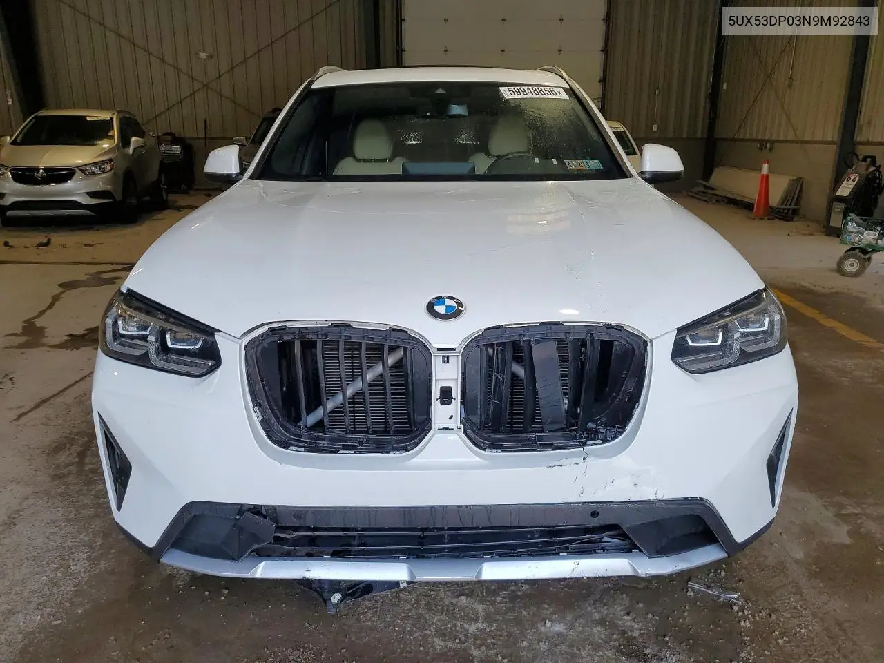 2022 BMW X3 xDrive30I VIN: 5UX53DP03N9M92843 Lot: 59948856